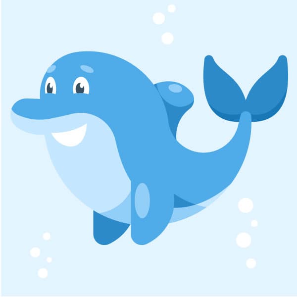 Cute blue dolphin