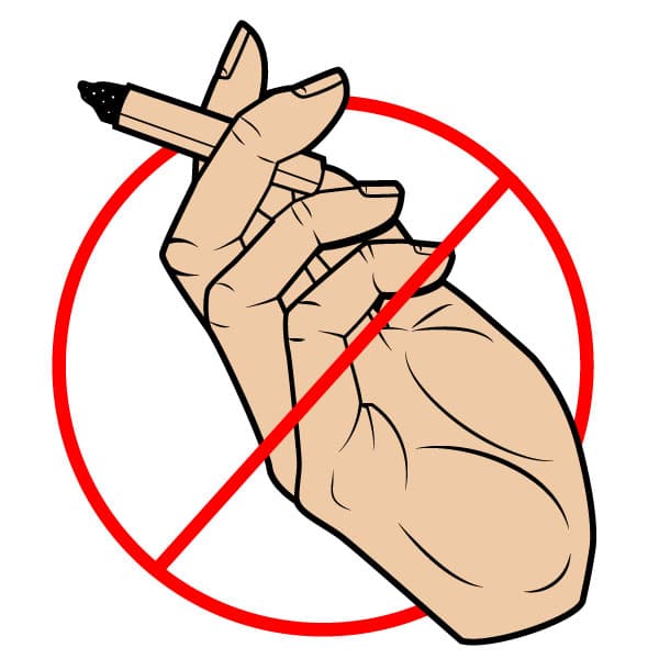 Hand with a cigarette as a no smoking sign