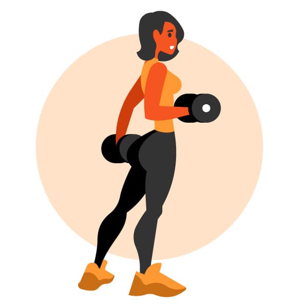 Woman exercising with dumbbells