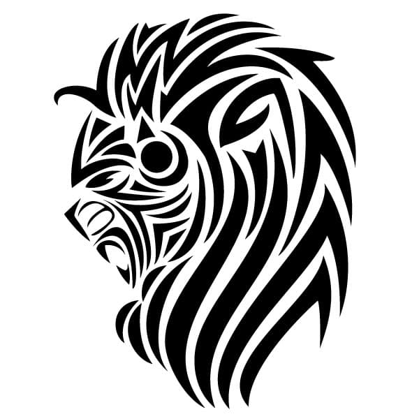 Tribal lion head