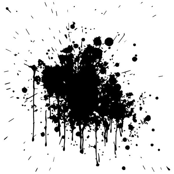 Black ink splatter