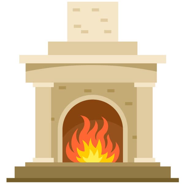 Stone fireplace