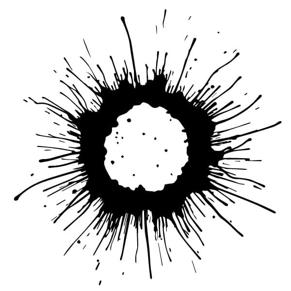 Circular black ink splash