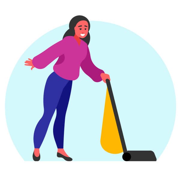 Woman using a vacuum cleaner