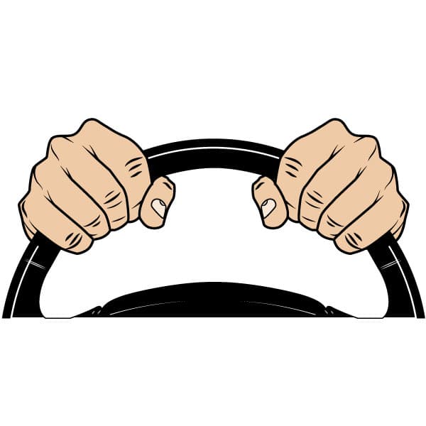 Hands on the steering wheel