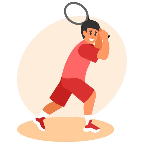 Boy playing tennis